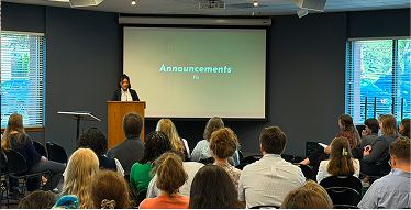 Speaker presenting at a career workshop